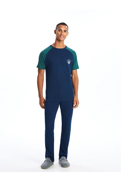 LC Waikiki   Navy Blue Standard Fit Men's Pajama Set