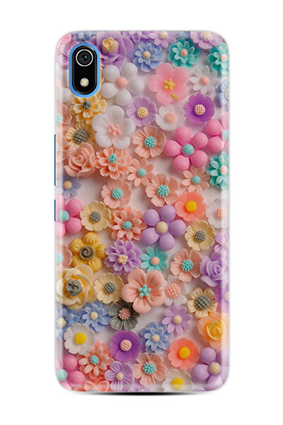 Kılıfland Xiaomi Redmi 7A Kılıf Boutique Baskılı Resimli Rengarenk Papatyalar...