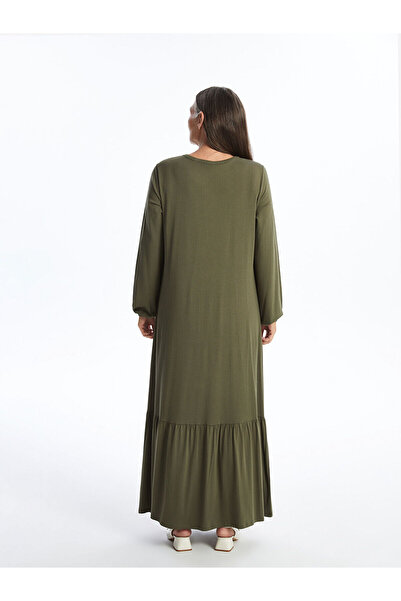 LC Waikiki Γυναικείο φόρεμα LCW Grace Khaki - Crew Neck