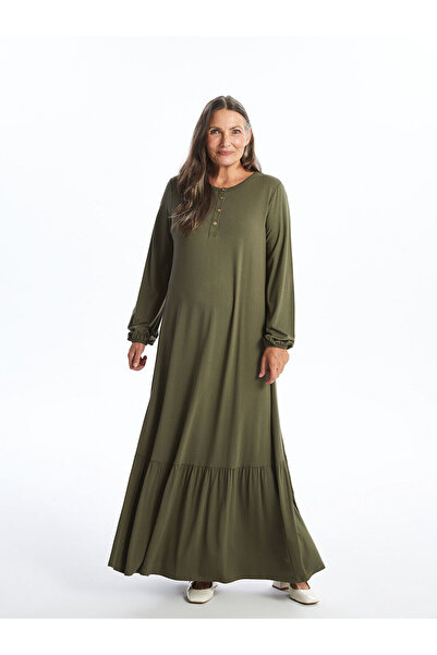 LC Waikiki Γυναικείο φόρεμα LCW Grace Khaki - Crew Neck