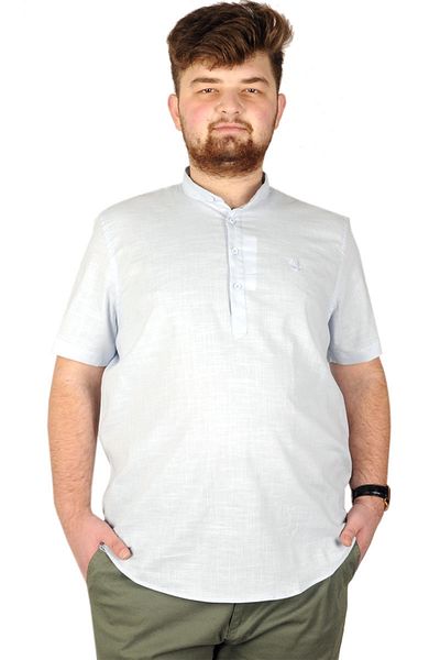 ModeXL Mode Xl Guler cu mâneci scurte pentru bărbați de mărime mare 20387 Albastru