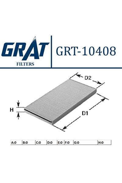 GRAT Cabin Filter for Ford Ka 1.3Tdci 2008-2023 & Fiat Panda 1.2 1.4 1.3D 1.3Jtd 03--
