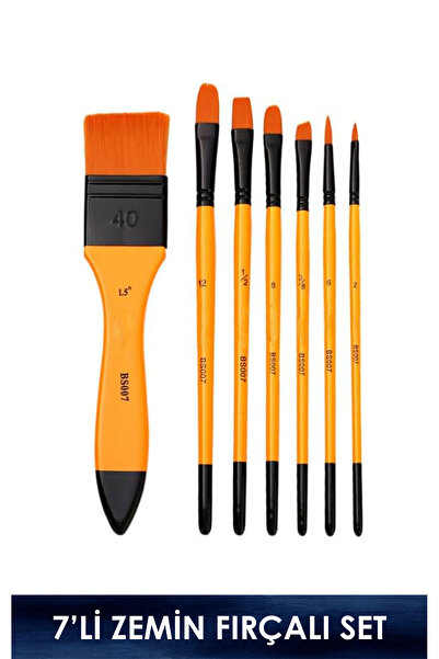 Keep Smiling Fırça Seti 7'li Zemin Fırçalı (Suluboya-Akrilik-Yağlı Boya)