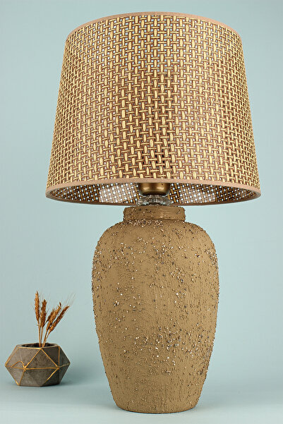 Hmydesign Coller Handmade Seramik Abajur Kahverengi