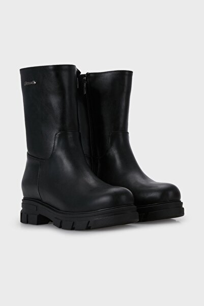 Pierre Cardin PC-52063 Siyah Fermuarlı Uzun Bot Postal Soğuğa&Suya Dayanıklı