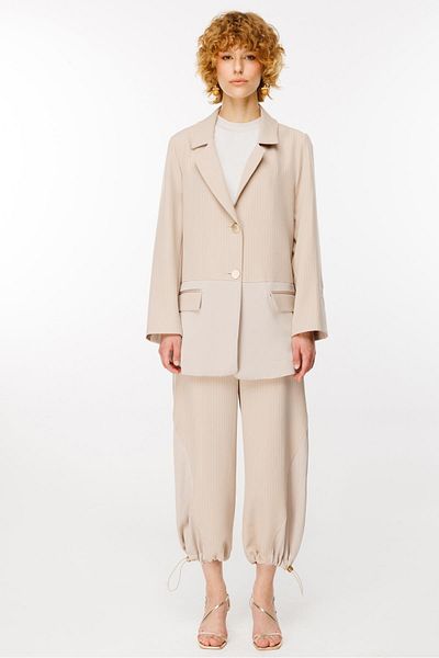Ghisa Stone Striped Leg Detailed Suit Set