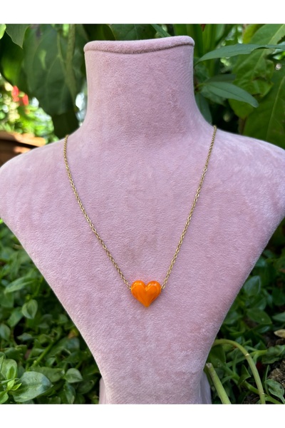 derokas Murano Gold Necklace with Stainless Steel Chain