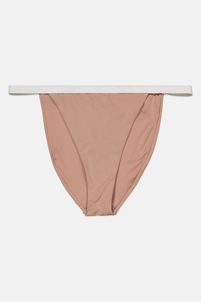Reserved Women Colorblock Bikini Bottom, Tan