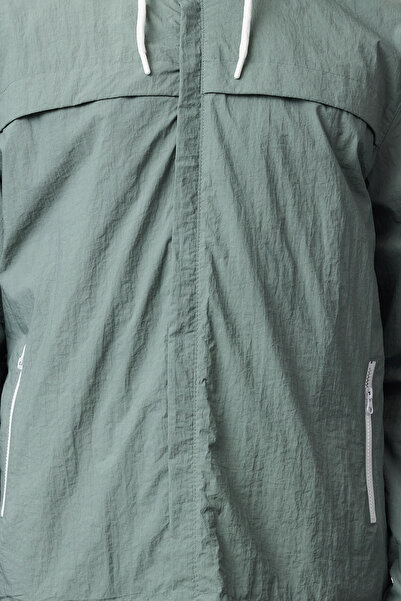 Trendyol Collection Water Green Regular Fit με φερμουάρ Λεπτό εποχιακό αντιανεμικό και αδιάβροχο παλτό TMNAW25MO00039