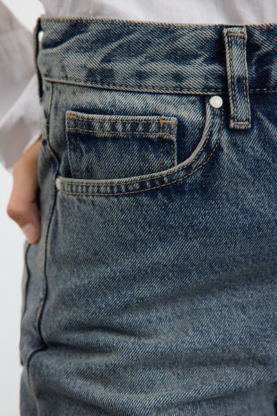 Trendyol Collection Kék magas derekú széles lábú farmernadrág TWOAW25JE00332