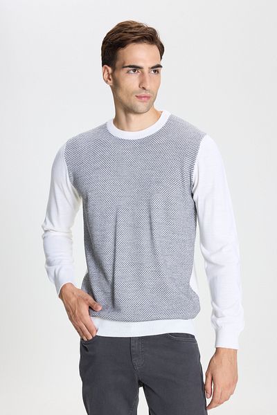 ALTINYILDIZ CLASSICS Чоловічий жакардовий светр Ekrugri Yunlu Standard Fit Regular Fit з круговим вирізом горловини