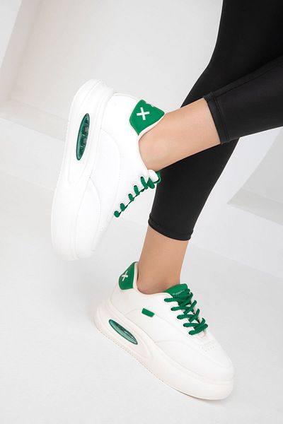 SOHO Damen-Sneaker Weiß-Grün 19731