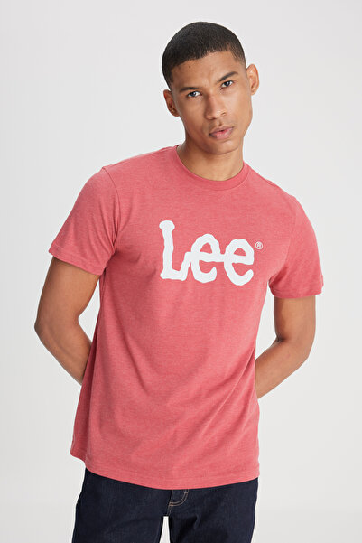 Lee Regular Fit Regular Cut Crew Neck Claret Red T-Shirt