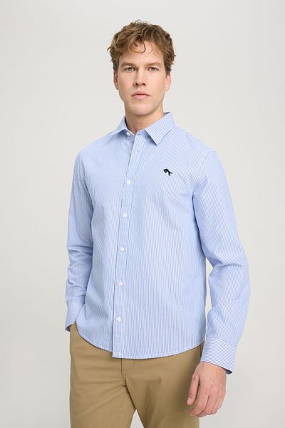 WRANGLER 100% Cotton Blue Regular Fit Shirt
