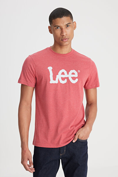 Lee Regular Fit Regular Cut Crew Neck Claret Red T-Shirt