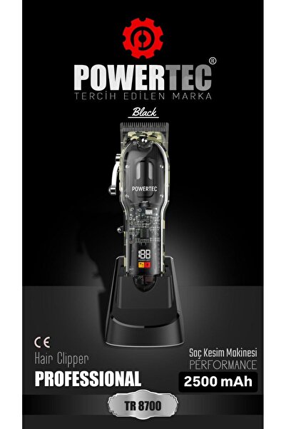 POWERTEC TR-8700 Saç Sakal Tıraş Makinesi (Black)