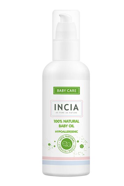 Incia 100% Natural Baby Oil Organic Jojoba Care Massage Oil Paraffin-Free Herbal Vegan 110 ml