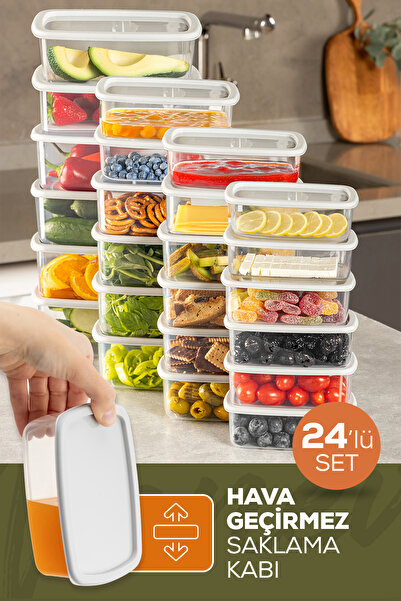 Vienev 24'lü Hava Geçirmez Saklama Kabı Seti Gri 6x(250-500-750-1200 ML)