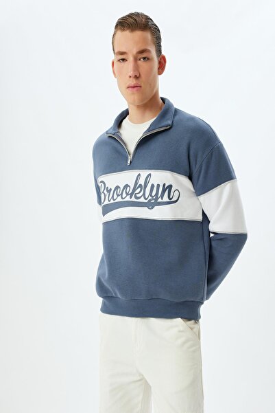 Koton Mavi Erkek Yetişkin Sweatshirt 5WAM70029MK