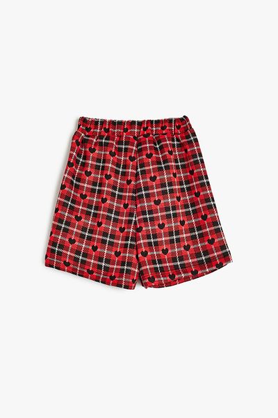 Koton Red Plaid Girls' Shorts & Bermuda 5Wkg40005Ak