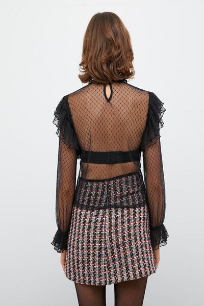 Koton Women's Black Blouse 4Wak80275Ek