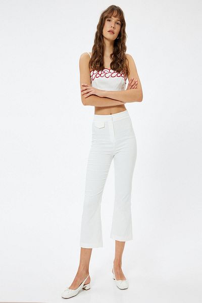 Koton Off-White Damenhose 4SAK40287UW