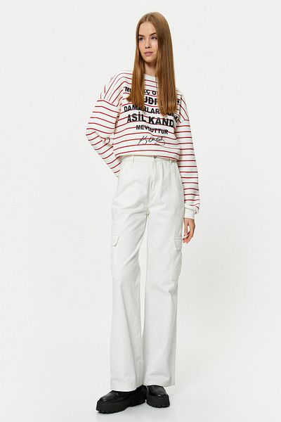Koton Red Striped Youth Sweatshirt 4Wal10774Ik