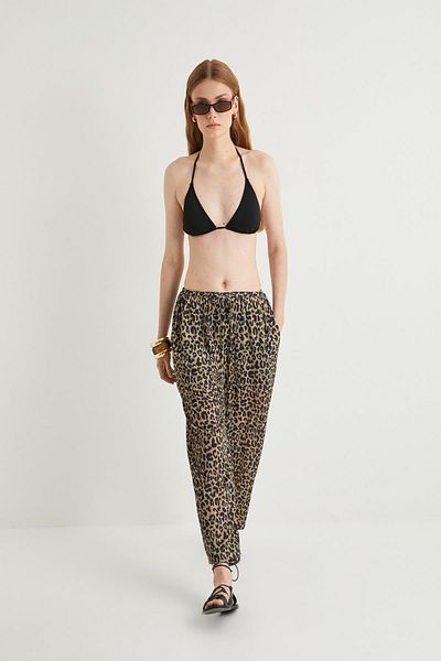 Koton Black Patterned Women's Trousers 4Sak40120Ek