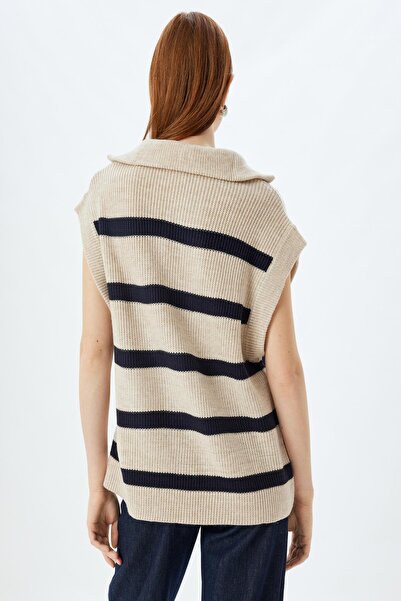 Koton Жіночий жилет у смужку темно-синій 5WAK20042HT