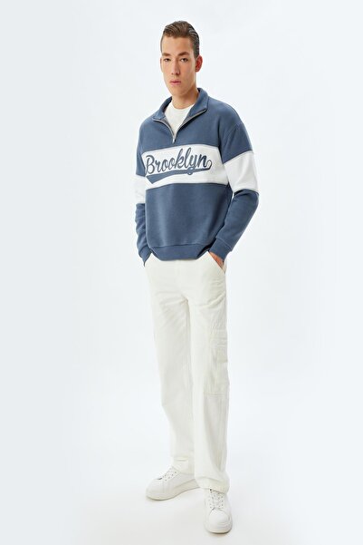 Koton Mavi Erkek Yetişkin Sweatshirt 5WAM70029MK