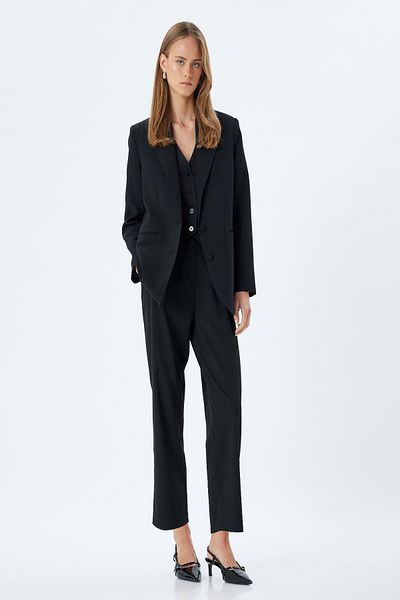 Koton Women's Black Trousers 5Wak40008Pw