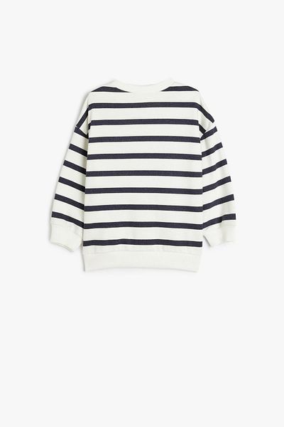 Koton Baby Girl Navy Blue Striped Sweatshirt - 5Wmg10134Ak