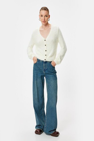 Koton Ecru Women's Cardigan 5Wak90047Ht