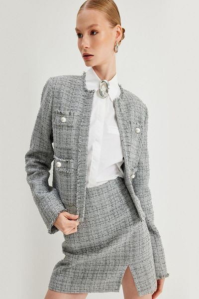 Koton Gray Women's Jacket 5Wak50020Pw