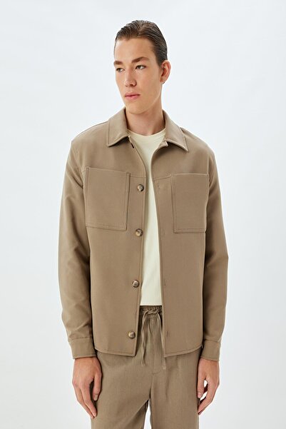 Koton Beige Herren-Erwachsenenjacke 5WAM50019HW