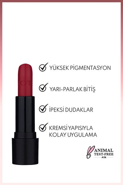 NOTE Deep Impact Lipstick Creamy Textured Semi-Shiny Lipstick 14 Warm Cherry - Red