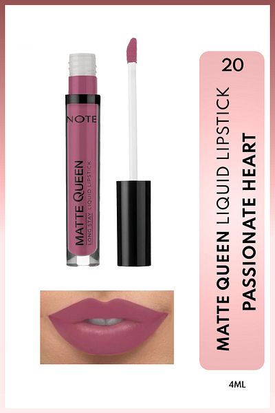 NOTE Matte Queen Lipstick - 20 Passionate Heart Purple Lipstick