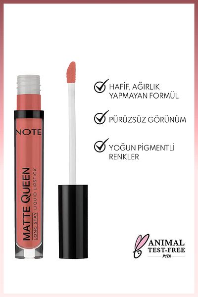 NOTE Matte Queen Lipstick Lasting Matte Liquid Lipstick - 04 French Kiss - Nude