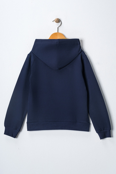 TRENDYOLKIDS Pletená mikina s potiskem v námořnické modré Tkdaw25Sw00091