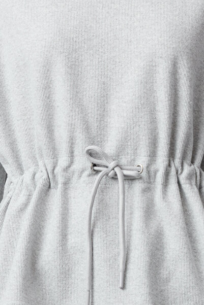 Trendyol Collection Šedá mikina Melange Knitwear Look Stand Collar - Twoaw24sw00146