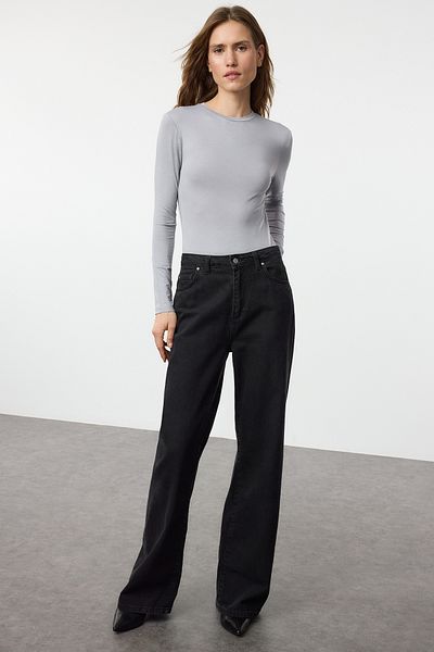 Trendyol Collection Gray Crew Neck Slim Fit Knitted Body - Twoaw25Bd00014