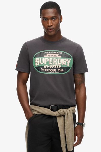 SUPERDRY Benzínové grafické pracovní tričko