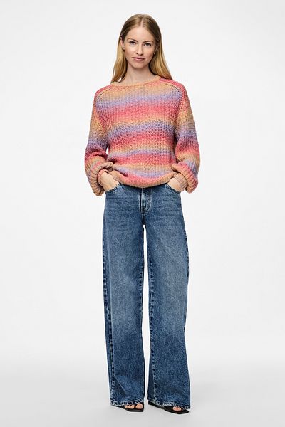 PIECES PCSILLO LS O-NECK Outfit MM – Regenbogenstrick