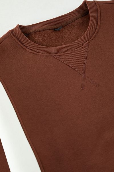 Trendyol Collection Μπλουζάκι καφέ-εκρού Oversize/Wide Cut Colorblock με χοντρό ράστερ εσωτερικά TMNAW25TS00015