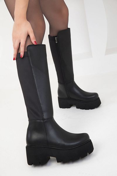 SOHO Schwarz-Schwarze Damenstiefel 19784