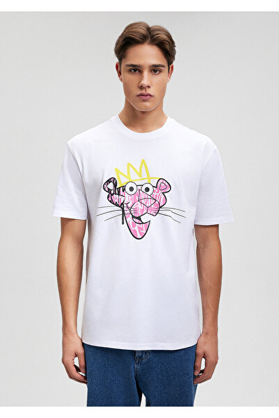 Mavi Λευκό μπλουζάκι - Pink Panther με τύπωμα , Loose Fit 0612299-620