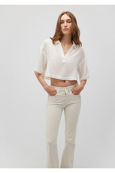Mavi 1210859 -70057 Μοντέλο White Crop Μπλούζα