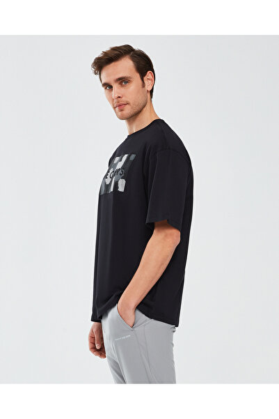 SKECHERS Γραφικό T-Shirt M Ανδρικό κοντομάνικο μαύρο Tshirt S 241076 -001