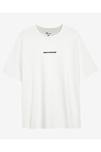 SKECHERS M Graphic Tee Oversize T-Shirt S232404- Ανδρικό μπλουζάκι ΛΕΥΚΟ