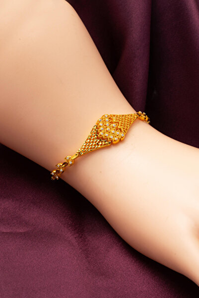 Bilezikci Yaprak Sarı Altın Düğün Takı Seti